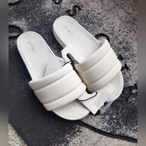 NWT Calia Women's Soleform Medium With Sandal Slides Cloud White Size 8